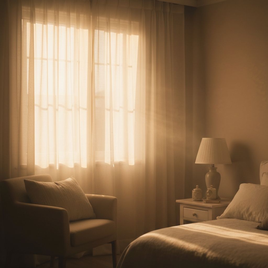 Soft morning window light